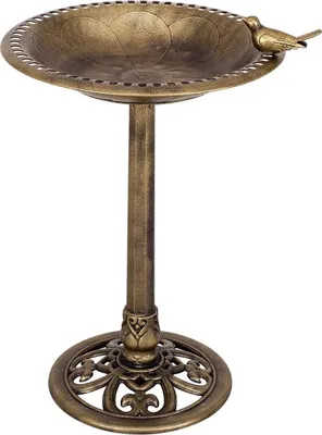 Produktbild von Vogelfutterstation, Vogel Feeder, Vogelfutterspender, Vogelfutterhaus Vogeltraenke Futterplatz, Vogelfutterstelle Voegel Wasserschale mit Retro-Design (Bronzen)