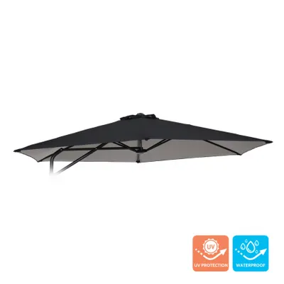 Image de Parasol de remplacement Voile de remplacement pour parasol 3x3 hexagonal bras en acier Dorico Noir