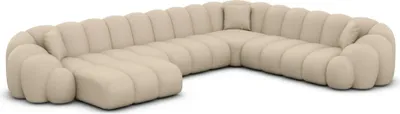 Produktbild von Kunstleder U-Form XXL Wohnlandschaft Liora Beige Links