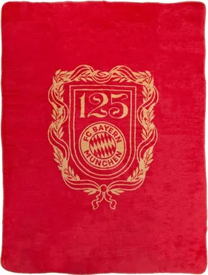 Produktbild von FC Bayern München I Fleecedecke I Sofadecke I 125 Jahre I 150 x 200 cm Rot/Weiß