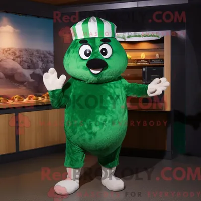 Imagen del producto de Disfraz REDBROKOLY de mascota de Lasaña verde bosque vestido con una camiseta con cuello en V y gorros