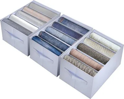 Produktbild von Famanu Organizer für Kleiderschränke - 3 Stück, 5 Fächer, faltbar, waschbar