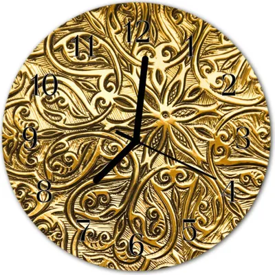 Produktbild von Glasuhr Wanduhr Küchenuhr Echt-Glas 30fi cm Mosaik golden