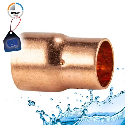 Zdjęcie produktu dla Miedziana złączka lutowana A/I - typ 5243, DVGW - 28 x 22 mm
