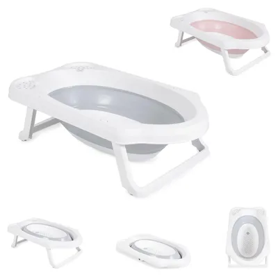 Produktbild von Cangaroo faltbare Babybadewanne Maui, 84 cm lang, Wasserablauf, Ablagefächer grau