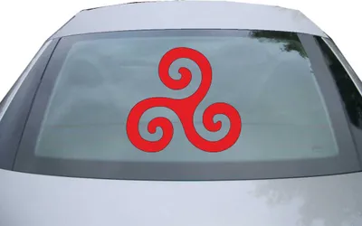 Produktbild von Indigos UG - Aufkleber Heckscheibe & Motorklappe DE2459 - rot - 600x549 mm - Triskele - Auto Scheiben Fenster Heckklappe Tuning Racing JDM - Die cut