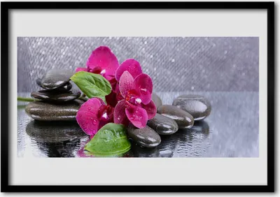 Produktbild von Bild 100x70 MDF-Rahmen Wandkunst Orchideen-Blumen-Kunst