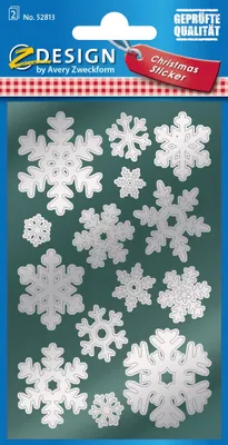 Image de AVERY ZWECKFORM 52813 Autocollants de Noël flocons de neige 2 feuilles/28 pcs