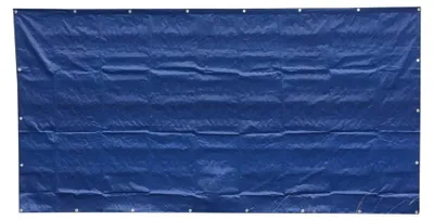 Productafbeelding van 10 stuks blauw polyethyleen bouwhekzeil 160 g/m² 1,76 m x 3,41 m met versterkte rand en ogen
