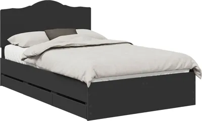 Zdjęcie produktu dla Ramka łóżka z szufladą Czarny 120 x 190 cm Drewno inżynieryjne