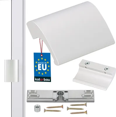 Produktbild von KOTARBAU Balkontürschnapper Balkontürgriff Aluminium Silber Terrassentürgriff Balkongriff Sicher Raucher Türoptik Schließen Griffmuschel Universal Ziehgriff
