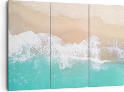 Produktbild von Bild auf Leinwand - Leinwandbild - Meer Welle Sand - 165x110cm - Wand Bild - Wanddeko - Wandbilder - Leinwanddruck - Bilder - Kunstdruck - Wanddekoration - Leinwand bilder - Wandkunst - CE165x110-3937