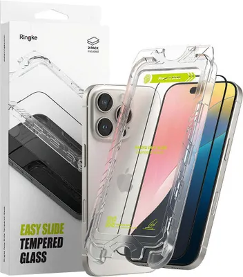 Produktbild von Szkło Hartowane Ringke Easy Slide 2er-Pack Iphone 16 Pro Max Schwarz
