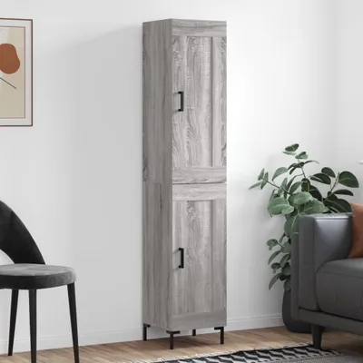 Produktbild von vidaXL Highboard Grau Sonoma 34,5x34x180 cm Holzwerkstoff