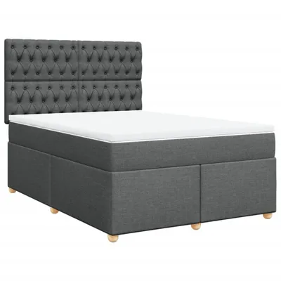 Productafbeelding van vidaXL Boxspringbed met matras, donkergrijs, 160x200 cm, gestoffeerd