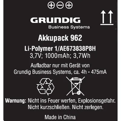 Image de Grundig Akku 962 für Digta 7-Serie gcm9620