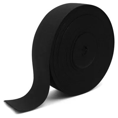 Breites Elastikband 20 m x 50 mm schwarz, Gummiband für Nähen und DIY