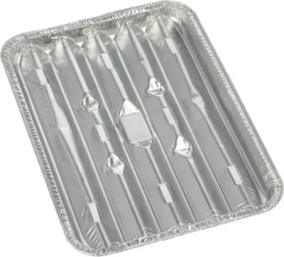 Produktbild von Starpak 10 Grillschalen, Alu eckig 1,4 cm x 16,3 cm x 22,7 cm | Folie (10 Stück)