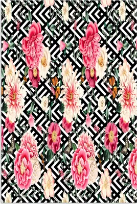 Produktbild von MuchoWow® Poster Blumen - Schmetterling - Pastell 120x180 cm - Kunstposter