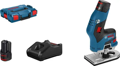 Produktbild von Akku-Kantenfräse GKF 12V-8, 2 x Akku GBA 12V 3.0Ah in L-BOXX