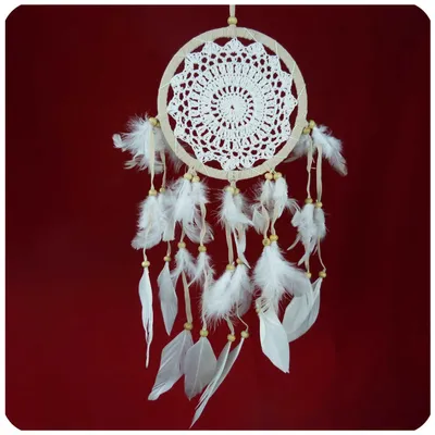 Immagine prodotto di Acchiappasogni Acchiappavento piume sogni decorazione regalo appeso all'uncinetto 16 cm, motivo 2