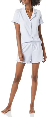 Produktbild von A. Essentials Damen-Pyjama-Set aus Baumwoll-Modal mit Paspelierung und Kerbkrage