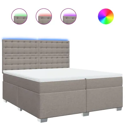 Produktbild von Boxspringbett mit Matratze Taupe 200x200 cm Stoff