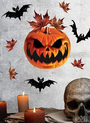 Produktbild von Schnitzkürbis – Deko-Aufkleber - Halloween deko