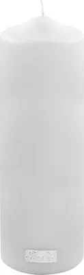 Image de Bougie Fink, bougie métallique de type Stumpen, cire de paraffine, blanche, L. 8 cm, l. 8 cm, H. 25 cm, D. 8 cm. Hauteur : 25,00 cm. Largeur : 8,00 cm. Profondeur : 8,00 cm. Diamètre : 8,00 cm. Référence : 123838