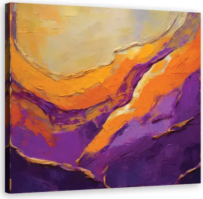 Produktbild von Leinwandbild Gemalte lila Abstraktion 60x60 Feeby Violett bild für die wand bereit zum aufhängen