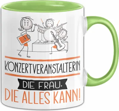 Produktbild von Konzertveranstalterin Geschenk Tasse Becher Die Frau Die Allen Kann Geschenkidee für eine Konzertveranstalterin Lustig (Grün)