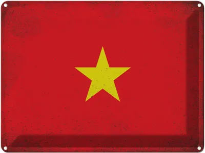 Produktbild von vianmo Blechschild 30x40 cm Vietnam Flagge Fahne Wappen