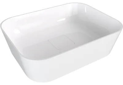 Obrázek produktu pro BANERA SQUARE umyvadlo na desku z litého mramoru, 50x36cm, bílá