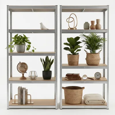 Zdjęcie produktu dla Regał metalowy magazynowy piwnica garaż archiwum 180x100x50cm 1000 kg 5 półek FUNFIT