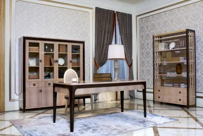 Immagine prodotto di Set di mobili per ufficio tavolo scrivania armadio scaffale gruppo completo di 4 pezzi