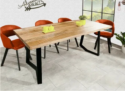 Produktbild von Woodridge Design Esstisch Mangoholz Natur 200cm Schwarz Gestell Sitheim®