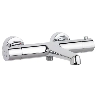 Produktbild von SCHÖNER WOHNEN-Kollektion Wannenthermostat DICU, Chrom, Badewannenarmatur mit Thermostat Verbrühschutz, Mischbatterie für Badewanne