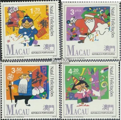 Produktbild von Briefmarken Macau 1991 Mi 686-689 (kompl.Ausg.) postfrisch Weihnachten und Neujahr