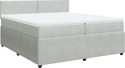 Obrázek produktu pro vidaXL Postel Boxspring s matrací Light Grey 200x200 cm Velvet