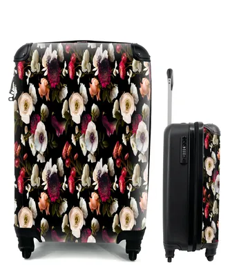 Produktbild von MuchoWow® Koffer Handgepäck Trolley Rollkoffer Kleine Reisekoffer mit 4 Rollen - Blumen - Anemone - Collage - Farbe - Cabin Size < 55x40x23 cm & 55x40x20 cm - Fotokoffer - Kabinenkoffer - Boardgepäck - Reise-Box - Reisekoffer - Reisegepäck - Koffer mit Bild - Trolley für Kinder