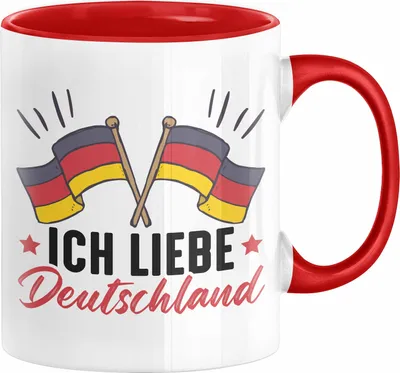 Produktbild von Ich Liebe Deutschland Tasse Geschenk Geschenkidee Flagge (Rot)