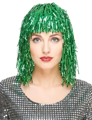 Imagen del producto de Peluca para mujer, color verde, 25 cm