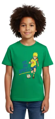 Produktbild von Spreadshirt Teufelskicker Auf Ins Spiel Kinder T-Shirt, 98/104 (3-4 Jahre), Kelly Green