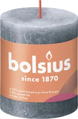 Produktbild von Bolsius Rustik Stumpenkerze 80/68  mm Schieferblau