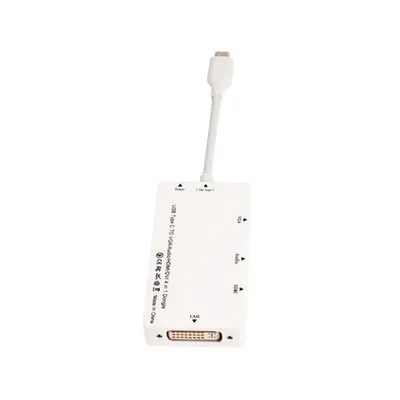 Produktbild von 6 v 1 USB 3.1 Type-C na HDMI, DVI, VGA, audio, síťový nabíjecí port, bílá barva