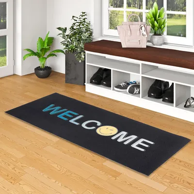 Produktbild von Küchenläufer Teppich Trendy Smiley Welcome, Größe:45x145 cm