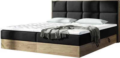 Produktbild von MIRJAN24 Boxspringbett Euphoria, Polsterbett mit zwei Bettkästen, Doppelbett mit Topper, Stilvoll Schlafzimmer (Soro 100, Größe: 160x200 cm)