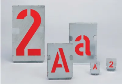 Produktbild von Dreifke® Signierschablonen, Zinkblech, Großbuchstaben - Set = Buchstaben von ...