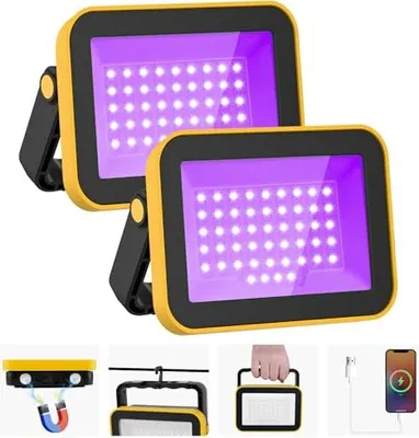 Produktbild von LED-Konstruktion Spotlight Batterie UV, Schwarzes Licht UV wiederaufladbare Arbeit IP66 wasserdichte Magnet Ultraviolette Halloween-Poster-Par