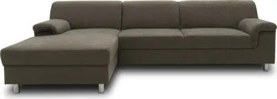 Produktbild von DOMO Collection Ecksofa Jamie, Couch in L-Form mit Schlaffunktion, Schlafsofa, Sofa, Polsterecke, 251 x 150 x 72 cm (BxTxH), grau